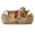 MICRODRY – Soft Cozy & Plush Dog Pet Bed Machine Washable Self Warming - Small to Medium Size Dogs - 20x26x8 inches Linen